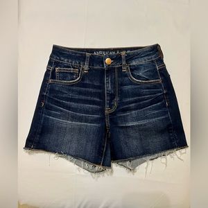 American Eagle Outfitters Hi Rise Denim Shorts - Size 4 - Dark Blue -